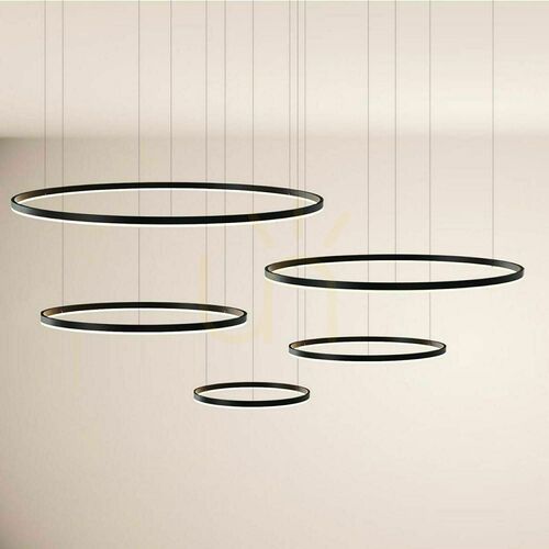 Skontrolujte Luster s.luce Ring čierny LED 5-plameňový závesný kruh