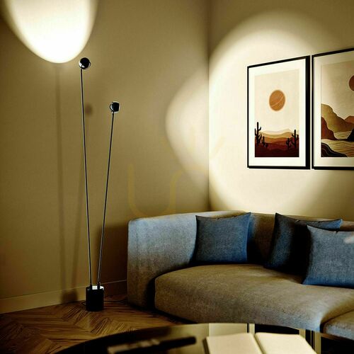 Skontrolujte Stojacia LED lampa s.luce Beam čierna, 145 cm, dve hlavice, dotykový stmievač