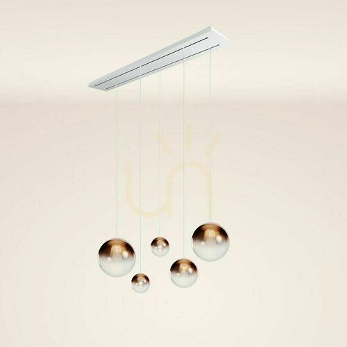 Skontrolujte Luster s.luce Orb meď sklo kov 5-plameňový 2-radový 160 cm
