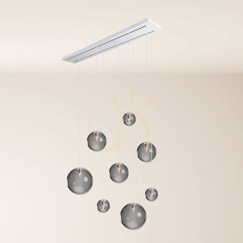 Skontrolujte Luster s.luce Orb dymové sklo a kov, 8 svetiel, 2-radový
