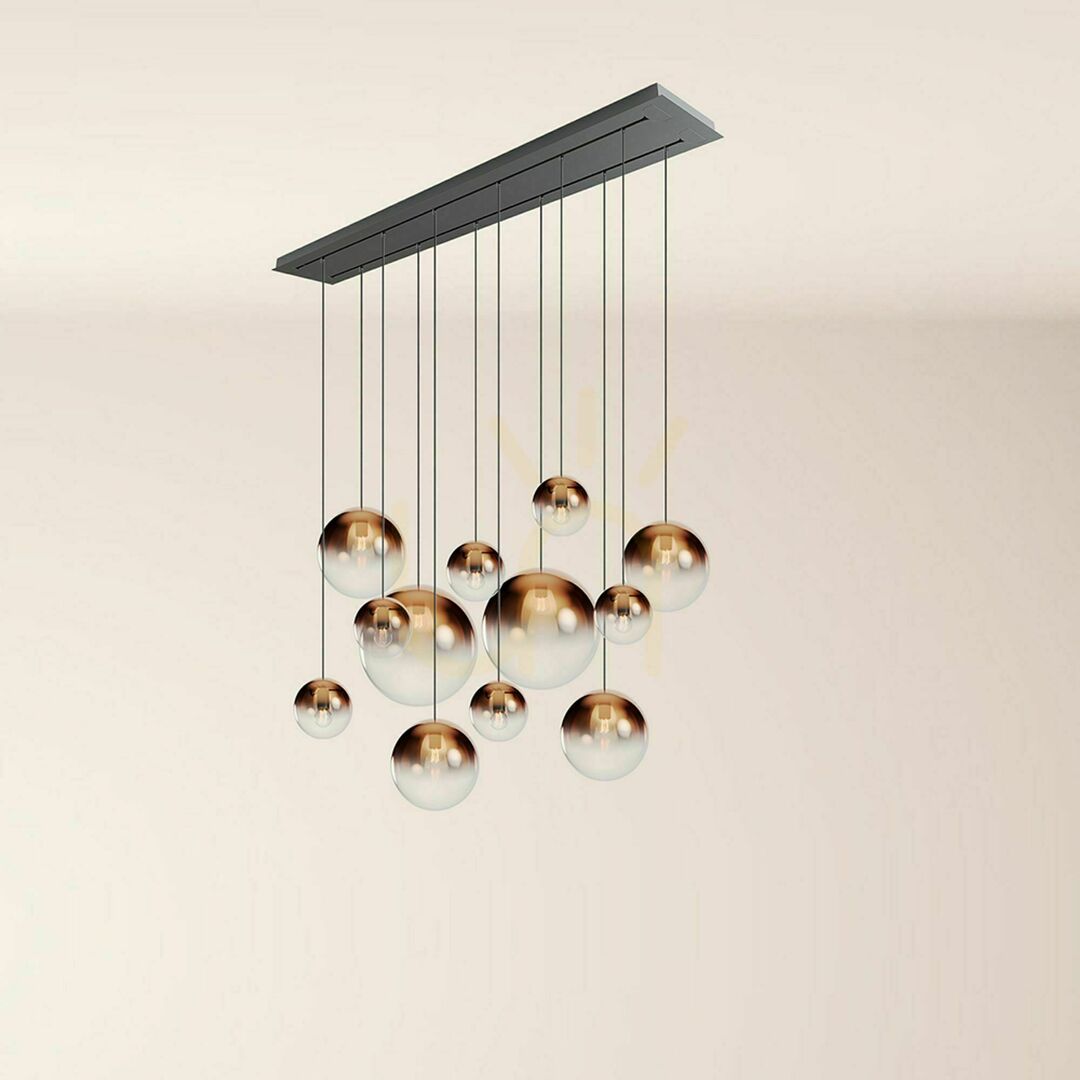 Šou Luster s.luce Orb dymové sklo, 12 svetiel, 160 cm, moderný jedálenský Luster s.luce Orb dymové sklo, 12 svetiel, 160 cm, moderný jedálenský