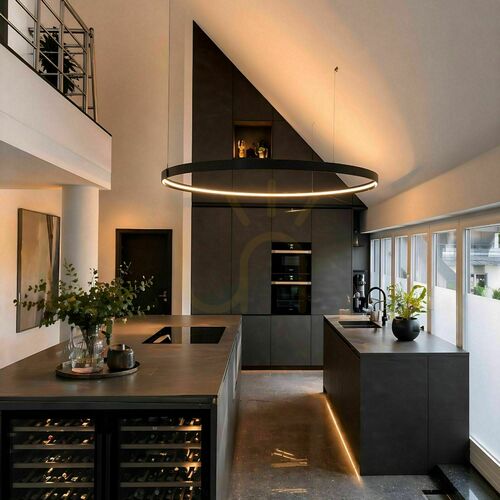 Skontrolujte Závesný LED luster s.luce Ring, čierny, Ø200 cm, stmievateľný