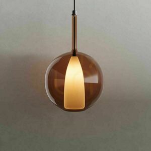Závesné svietidlo s.luce Belluna hnedé sklo 24 cm E27, stmievateľné small 0