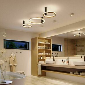 Prisadené stropné LED svietidlo s.luce Ring Air čierne Ø 60 cm small 1