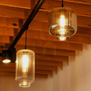 Závesné svietidlo s.luce Velo z dymového skla Ø 18 cm E27, záves 150 cm small 11
