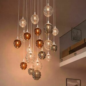 Závesné sklenené lustre s.luce Echos, priehľadné, Ø25 cm, E27, minimalistické small 0