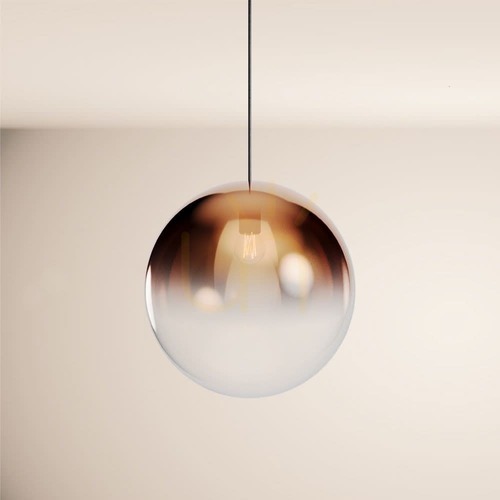 Skontrolujte Závesné svietidlo s.luce Orb sklenená guľa 40 cm, medený prechod, čierny záves, E27, záves 500 cm