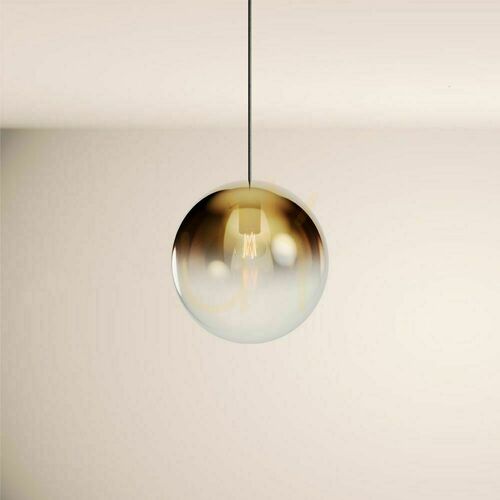 Skontrolujte Závesné svietidlo s.luce Orb, sklenená guľa vo zlatej farbe, Ø30 cm, E27, 150 cm
