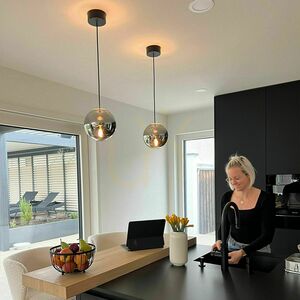 Závesné svietidlo s.luce Orb 189427 so zlatisto prechodovým skleneným guľovým tienidlom Ø 40 cm, E27, biele zavesenie 150 cm small 5
