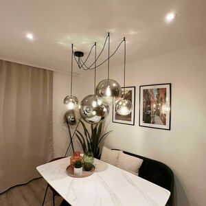 Závesné svietidlo s.luce Orb 189427 so zlatisto prechodovým skleneným guľovým tienidlom Ø 40 cm, E27, biele zavesenie 150 cm small 6
