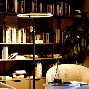 Stojacia LED lampa s.luce Ring Ø 60 cm strieborná s dotykovým stmievačom small 1