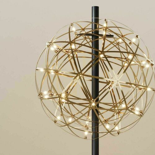 Skontrolujte Stojacia LED lampa s.luce Atom, zlatá a čierna, Ø 50 cm, 208 cm, dotykový stmievač