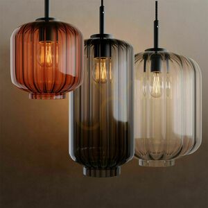 Závesné svietidlo s.luce Velo dymové sklo Ø 25 cm 1xE27 záves 500 cm čierne small 8