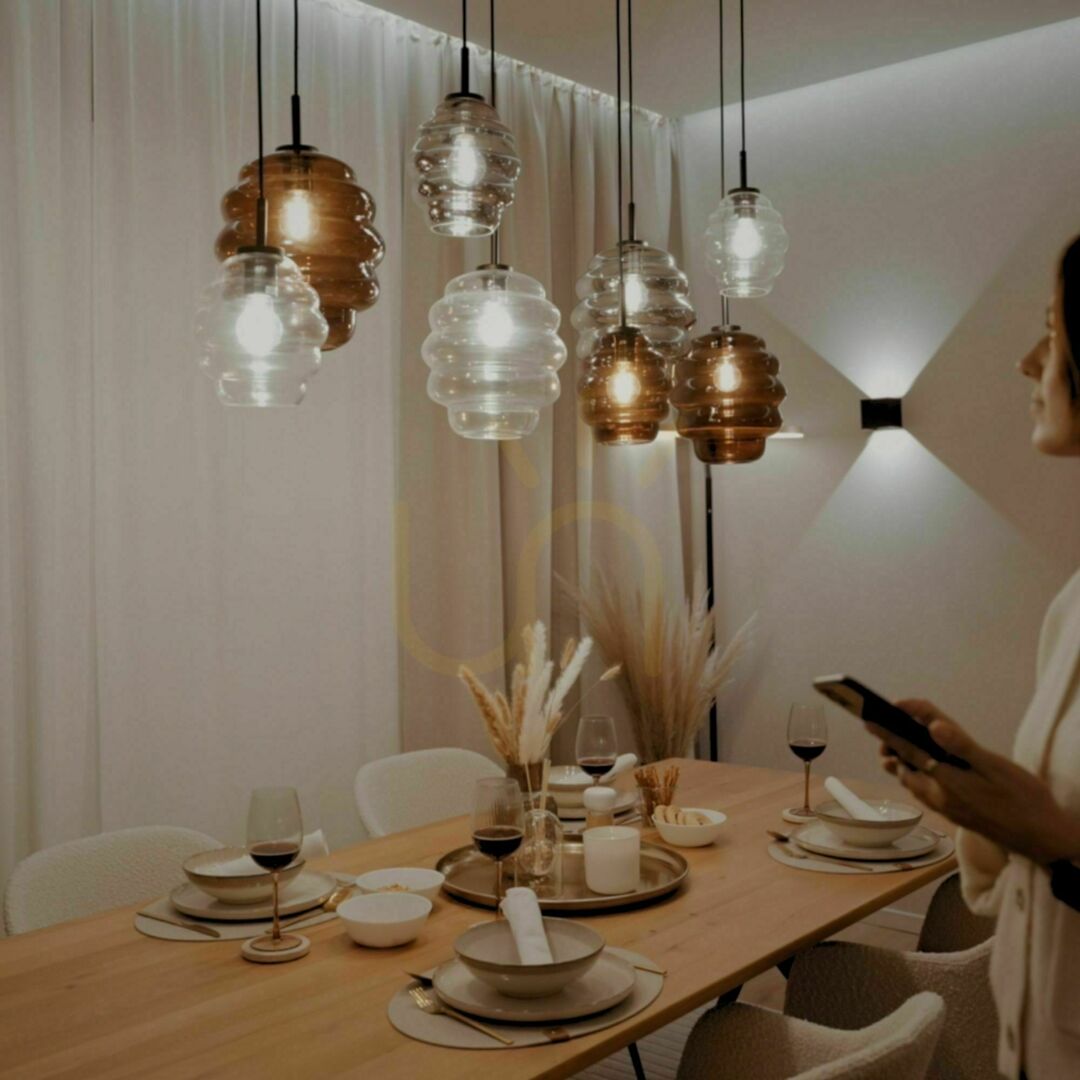 Šou Závesné svietidlo s.luce Echos Glass hnedé sklo E27 Ø25 cm Závesné svietidlo s.luce Echos Glass hnedé sklo E27 Ø25 cm