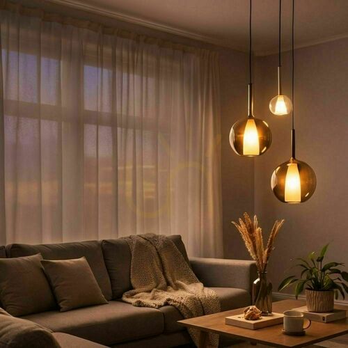 Skontrolujte Lustre s.luce Belluna 3-svetelné hnedé sklo 24 cm E27 stmievateľné