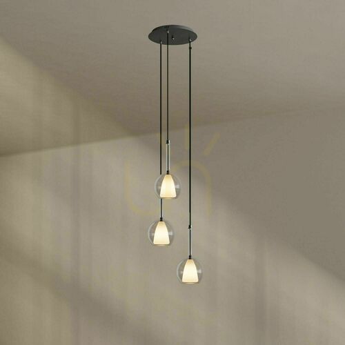 Skontrolujte Lustre s.luce Belluna 3-flame transparentné sklenené moderné Ø 40 cm