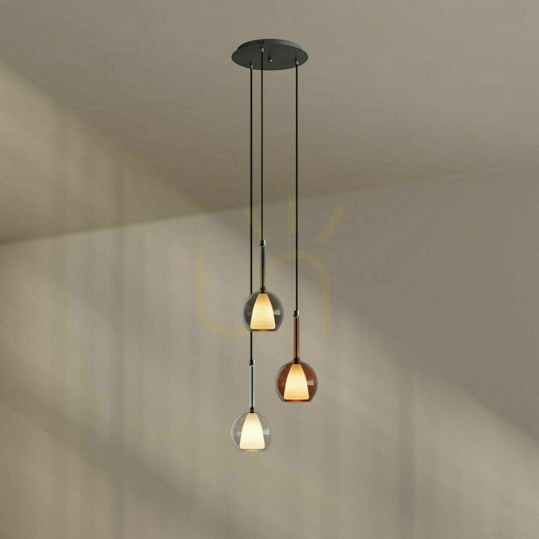 vyhliadka Lustre s.luce Belluna 3-flame transparentné sklenené moderné Ø 40 cm Lustre s.luce Belluna 3-flame transparentné sklenené moderné Ø 40 cm