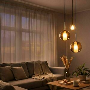 Luster s.luce Belluna 3-flame hnedý sklo kov Ø 40 cm small 0