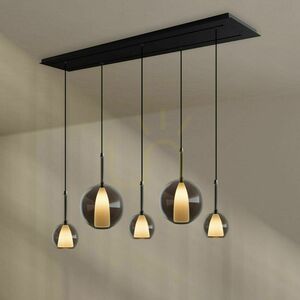 Luster s.luce Belluna 5-ramenný dymový sklo kov moderný 150 cm 4 Luster s.luce Belluna 5-ramenný dymový sklo kov moderný 150 cm small 4