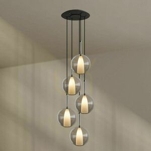 Luster s.luce Belluna 5-svetelný sklenený moderný Ø 60 cm small 9