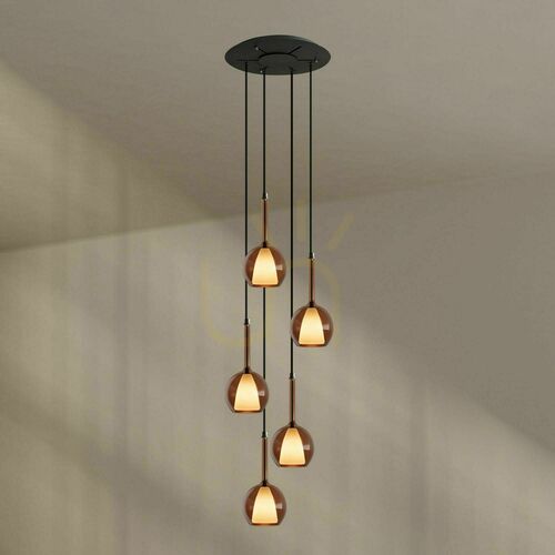Skontrolujte Lustre s.luce Belluna 5-žiarové sklenené moderné viacfarebné Ø 60 cm