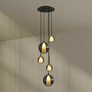 Lustre s.luce Belluna 5-žiarové sklenené moderné viacfarebné Ø 60 cm small 13