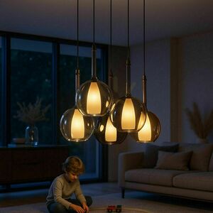 Lustre s.luce Belluna 5-žiarové sklenené moderné viacfarebné Ø 60 cm small 0