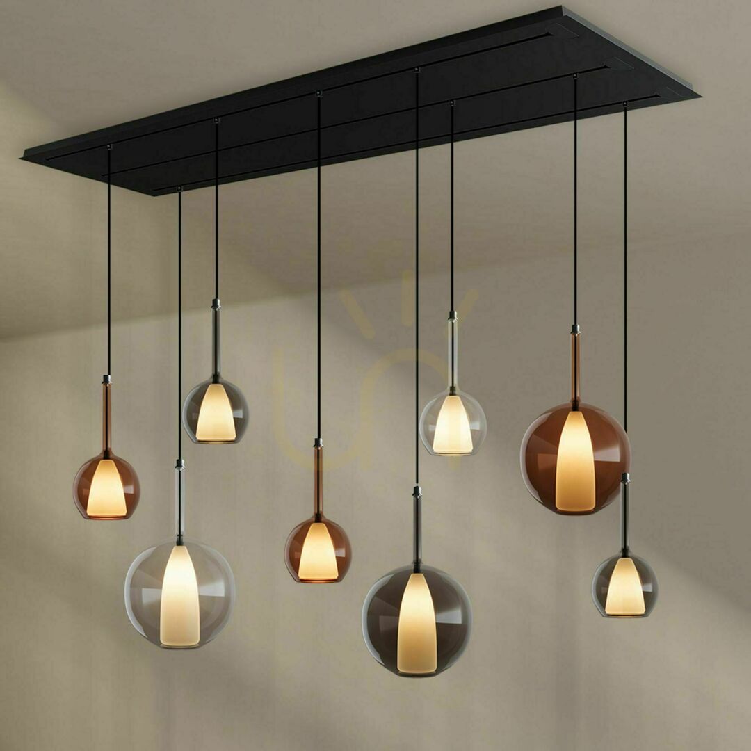 vyhliadka Luster s.luce Belluna 8-žiarové priehľadné závesné svietidlo nad jedálenský stôl Luster s.luce Belluna 8-žiarové priehľadné závesné svietidlo nad jedálenský stôl
