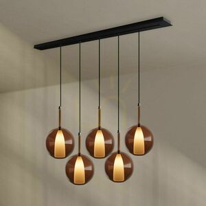 Luster s.luce Belluna 5-žiarový sklenený transparentný moderný E14 150 cm small 4