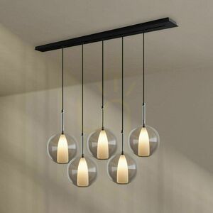 Luster s.luce Belluna 5-žiarový sklenený transparentný moderný E14 150 cm small 7