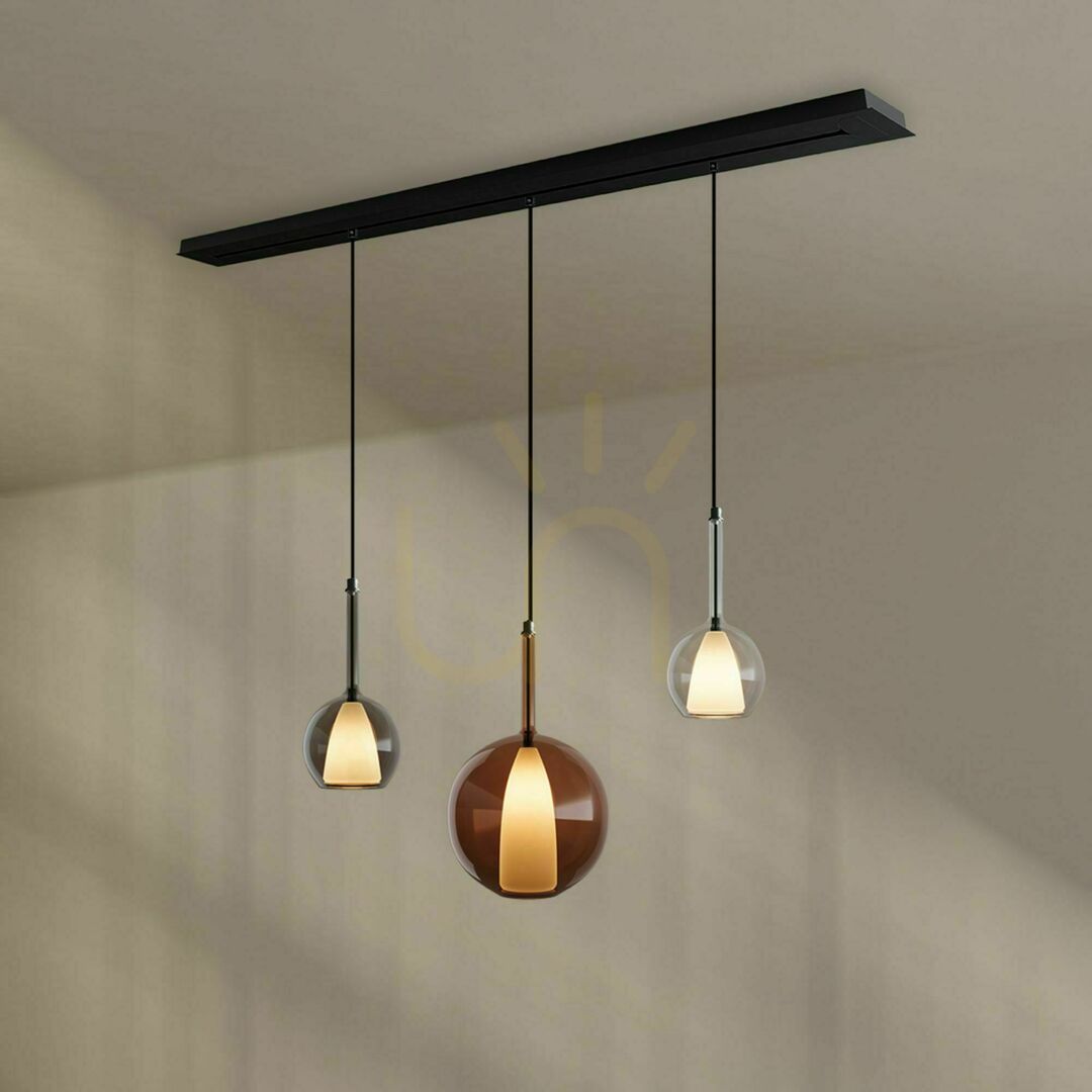 Šou Luster s.luce Belluna dymové sklo 3-plameňový E27 moderný Luster s.luce Belluna dymové sklo 3-plameňový E27 moderný