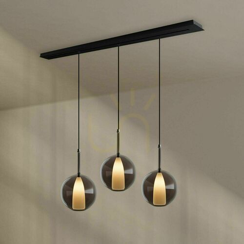 Skontrolujte Závesné svietidlo s.luce Belluna 193964, 3×E27, dymové sklo Ø24 cm