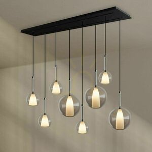 Závesné svietidlo s.luce Belluna hnedé sklo a kov 8-plameňové E14 160 cm small 3