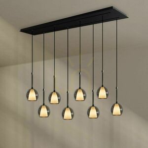 Závesné svietidlo s.luce Belluna hnedé sklo a kov 8-plameňové E14 160 cm small 6