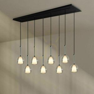 Závesné svietidlo s.luce Belluna hnedé sklo a kov 8-plameňové E14 160 cm small 9