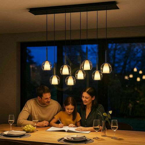 Skontrolujte Luster s.luce Belluna sklo priehľadný 8-ramenný pre jedáleň 160 cm