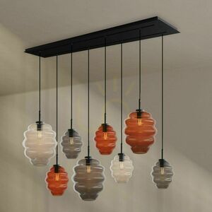 Luster s.luce Echos hnedý sklo/kov 8-plameňový oválny 18/25 cm small 5