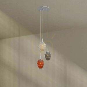Galériové závesné svietidlo s.luce Echos, 3 svetlá, číre sklo, čierne, Ø 40 cm small 8