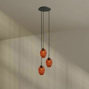 Galériové závesné svietidlo s.luce Echos, 3 svetlá, číre sklo, biele, Ø 40 cm small 1