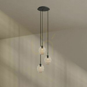 Galériové závesné svietidlo s.luce Echos, 3 svetlá, číre sklo, biele, Ø 40 cm small 3