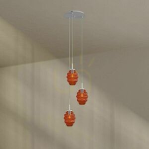 Galériové závesné svietidlo s.luce Echos, 3 svetlá, číre sklo, biele, Ø 40 cm small 5