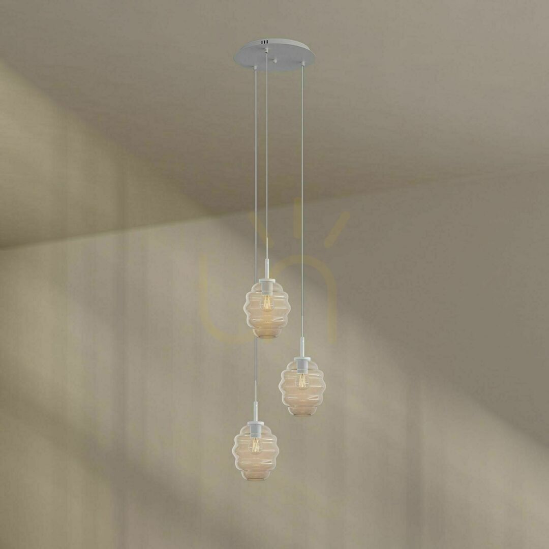 Náhľad Luster s.luce Echos 3-plameňový, viacfarebný, Ø 40 cm, E27, minimalistický Luster s.luce Echos 3-plameňový, viacfarebný, Ø 40 cm, E27, minimalistický