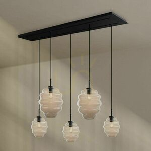 Luster s.luce Echos 5-plameňový hnedý sklo kov E27 160 cm small 5