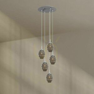 Luster s.luce Echos 5-ramenný čierny sklenený moderný Ø 60 cm small 6