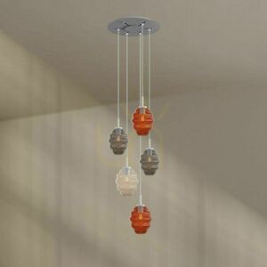 Luster s.luce Echos 5-ramenný biely sklo kov Ø 60 cm E27 dĺžka 500 cm small 9