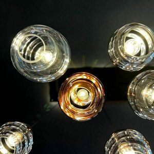 Luster s.luce Echos 5-ramenný sklenený priehľadný E27 60 cm rozmery vitríny small 14