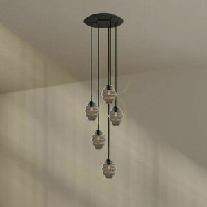 Luster s.luce Echos 5-ramenný sklenený priehľadný E27 60 cm rozmery vitríny small 2