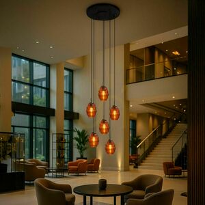 Luster s.luce Echos 5-ramenný sklenený priehľadný E27 60 cm rozmery vitríny small 0