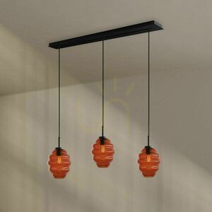 Luster s.luce Echos 3-plameňový hnedý sklenený kovový LED stmievateľný small 0