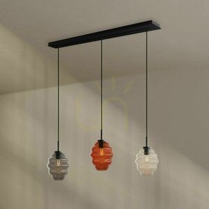Luster s.luce Echos 3-plameňový sklenený oválny 18 cm priehľadný moderný small 4